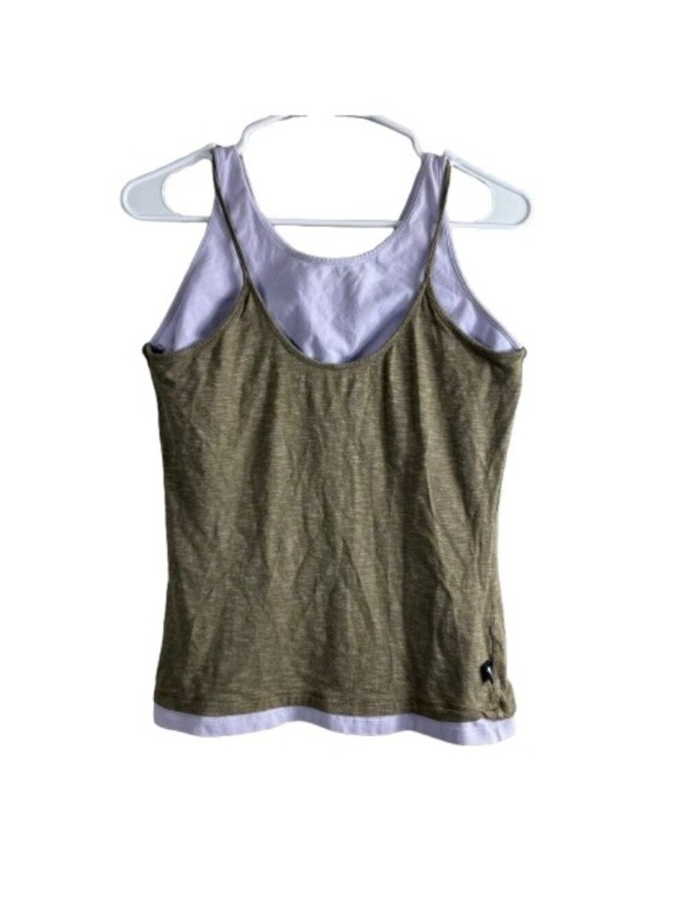 Horny Toad Layer Look Active Tank Built-in Bra Green Purple Sz M Hiking